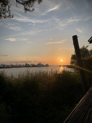 Gorgeous views of the sunset while sitting on the patio