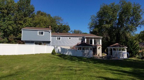 Krause roofing. Beautiful roof. Solar fan slightly left of center in photo.