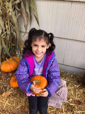 Zay at the annual Learning Land Pumpkin Patch