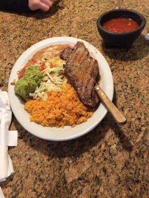 #20 New York steak and enchilada