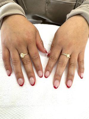 Fullset with red French tips