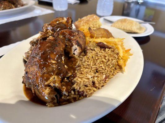 Jerk chicken platter.