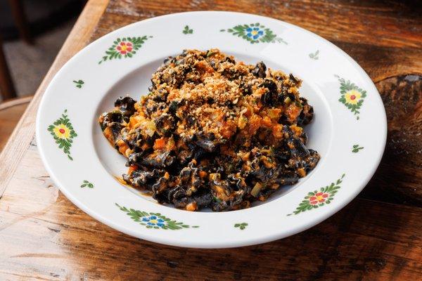 TORCIA NERA: squid ink pasta, seppia & shrimp ragù