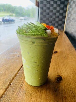 Avocado Smoothie with Rainbow Jelly