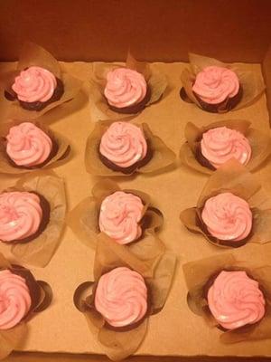 Mini Chocolate Raspberry Cupcakes