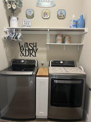 The cabinet between my new washer and dryer