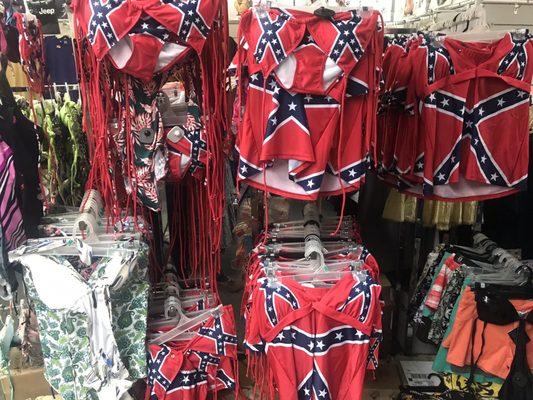 An array of rebel flag clothing items