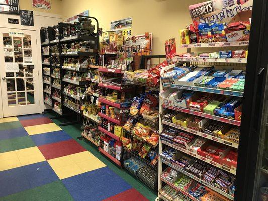 A snack section with cigarillos