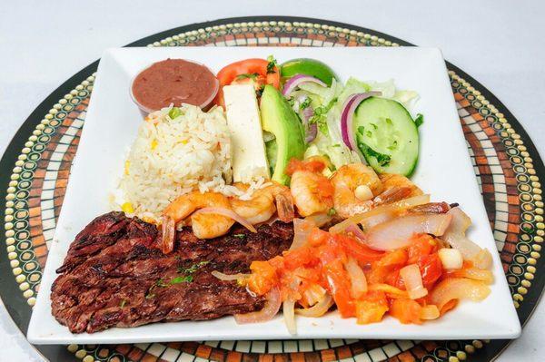 Steak and sautéed shrimp Platter!