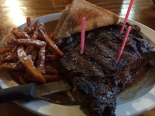 Ribeye and sweet potato fries