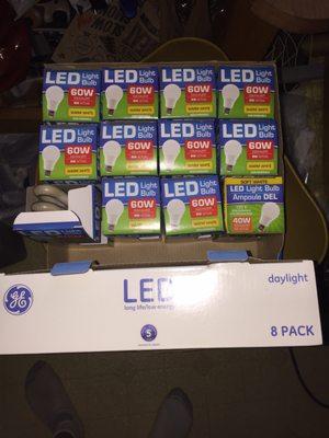 I bought all of the 60w bulbs great deal. There is still a tray of the 40W leftover. The other 8 came from sams club for a bit more