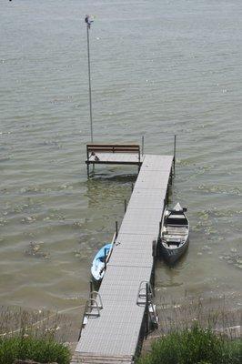 Love our pier with the bench!