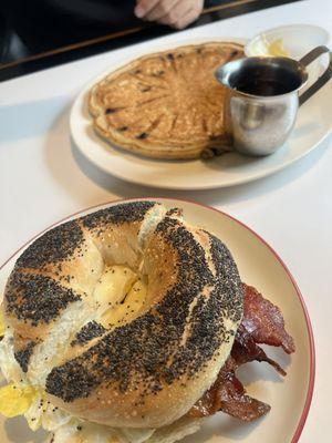 bagel egger and blueberry pancake (regular size)