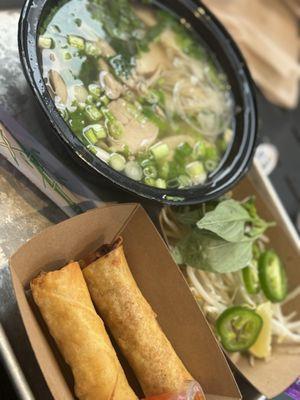 chicken pho , egg roll