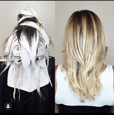 Hair paining to brighten up that blonde look