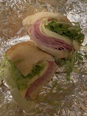 Italian Sub with Ham, Salami, and Capicola (added)