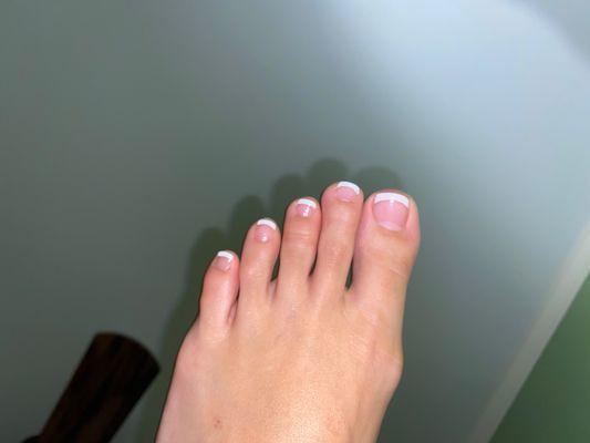 French pedicure, regular polish