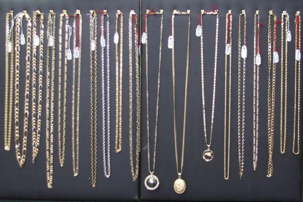 Great selection of gold chains including white gold.