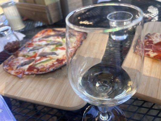 pizza and wine