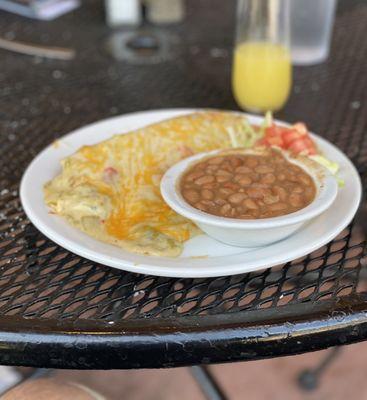 Green Chile Chicken Tamale Plate