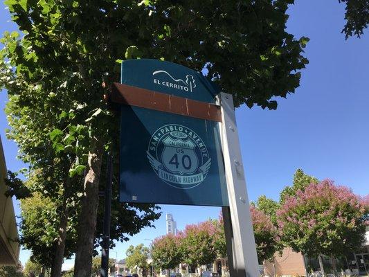 San Pablo Avenue sign in the City of El Cerrito, California.