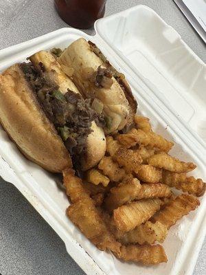 Philly cheesesteak sandwich