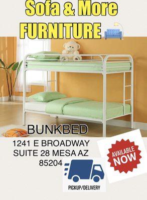 Bunk bed available in black, white, red
Also available in twin/twin & twin/full