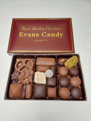 1 lb. Evans Candy assorted chocolates.