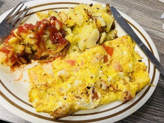 Crab Omelet, American Fries