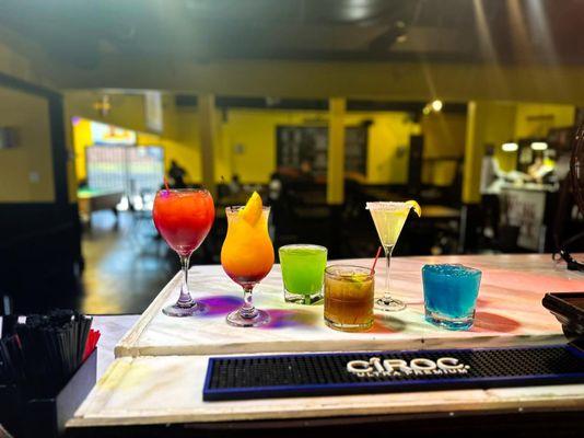 GET THE HAPPY HOUR DRINK SPECIALS FOR ONLY $5. OO- HAPPY HOUR BEGINS AT 4PM - 7PM