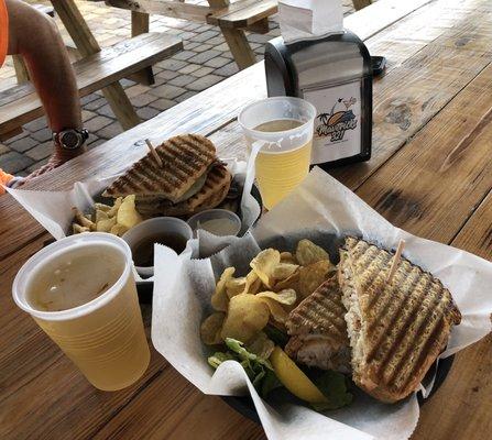 Prime Rib Dipper and the day special, Blackened Mahi Ruben...incredible.