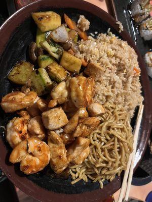 Chicken and shrimp teriyaki!  Yummy!