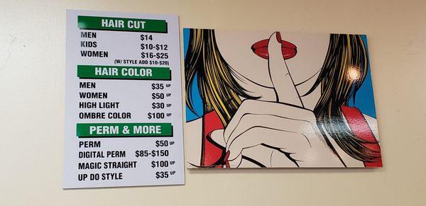 Reasonable pricing. Grace often throws in extra hair care that includes treatment and samples.