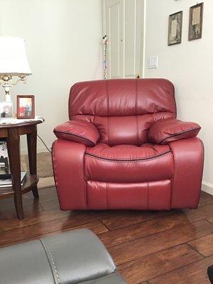 Red leather chair