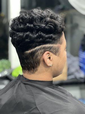 Relaxer, haircut, wrap and style