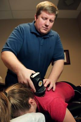 VibraCussor therapy is very effective for releasing muscle tension. Performed by Glendale chiropractor Dr. Joseph Haggard.