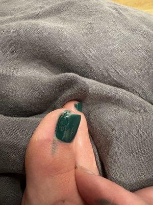 Gel not cured on pedicure