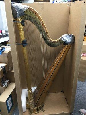 Crating & LTL Shipping this Antique Harp