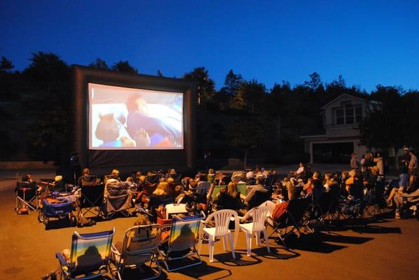 Outdoor movie night on the cul-de-sac!