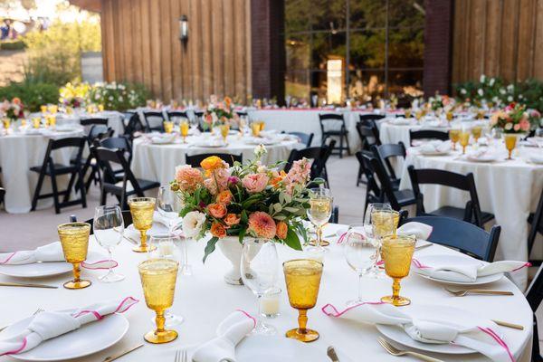 CRIÚ Event & Winery Staffing finishing up the gorgeous set-up for a wedding.