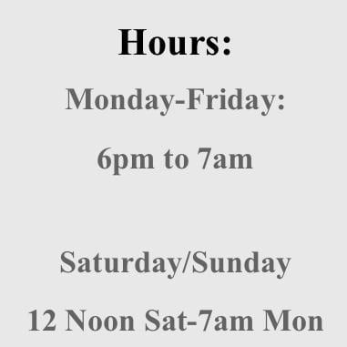 Regular hours.