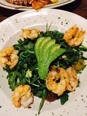 Grill shrimp & arugula salad