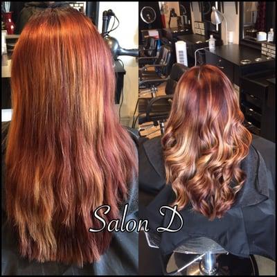 Color correction done by Debbie. The previous stylist attempted a balayage. Debbie corrected those mistakes