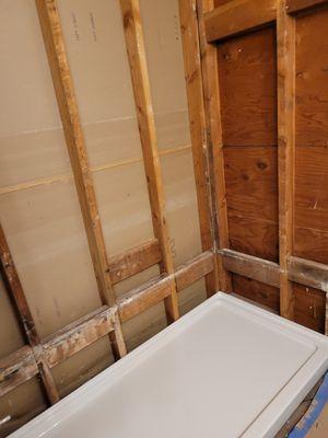 Demo and install walk in shower