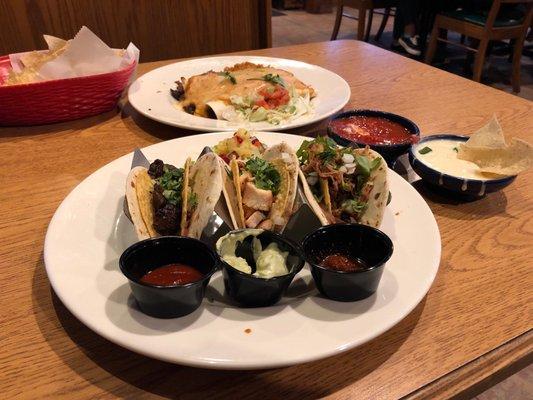 Trio of Taco Truck and ghost pepper enchiladas