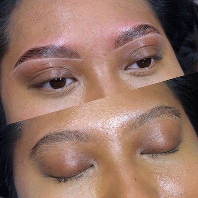 Brow lamination & stain + threading