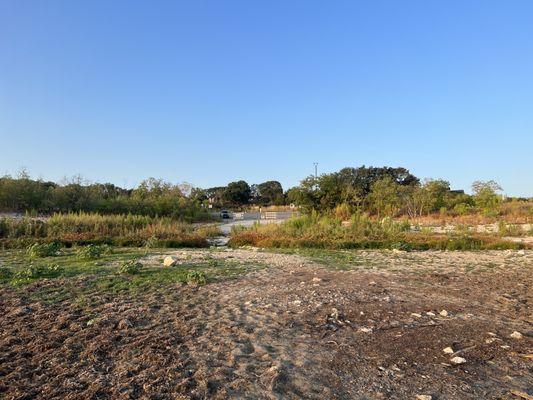 Distance from closed boat ramp to water