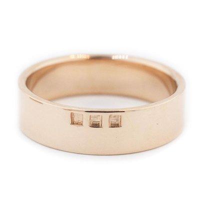 14k rose gold unique Men's Wedding ring - The Jeff