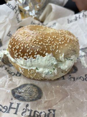 Sesame Bagel with Scallion Cream Cheese