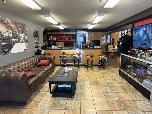 Kick back and relax in our lobby room while we  fix any of your diesel truck concerns.